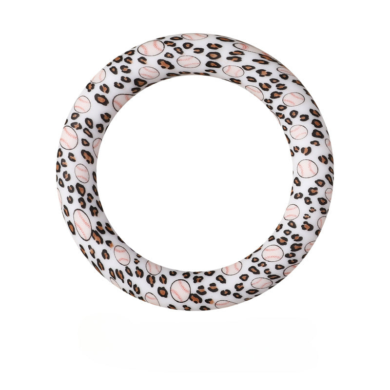 Wholesale 20pcs Silicone Bead Ring Keychain Beaded Jewelry Children DIY Handmade Silicone Bracelet